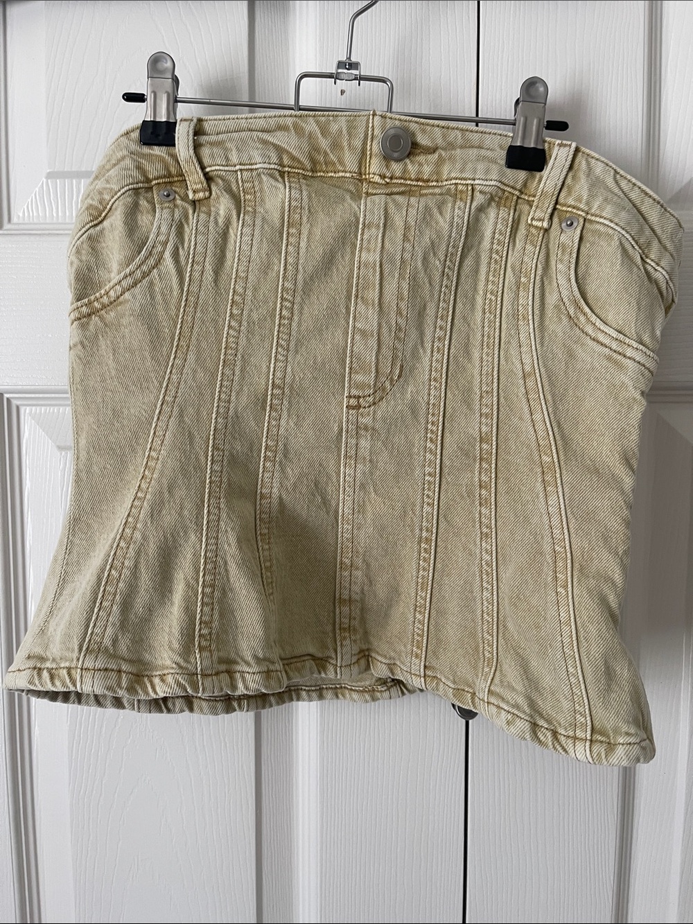 Denim Corset-Style Tube Top
